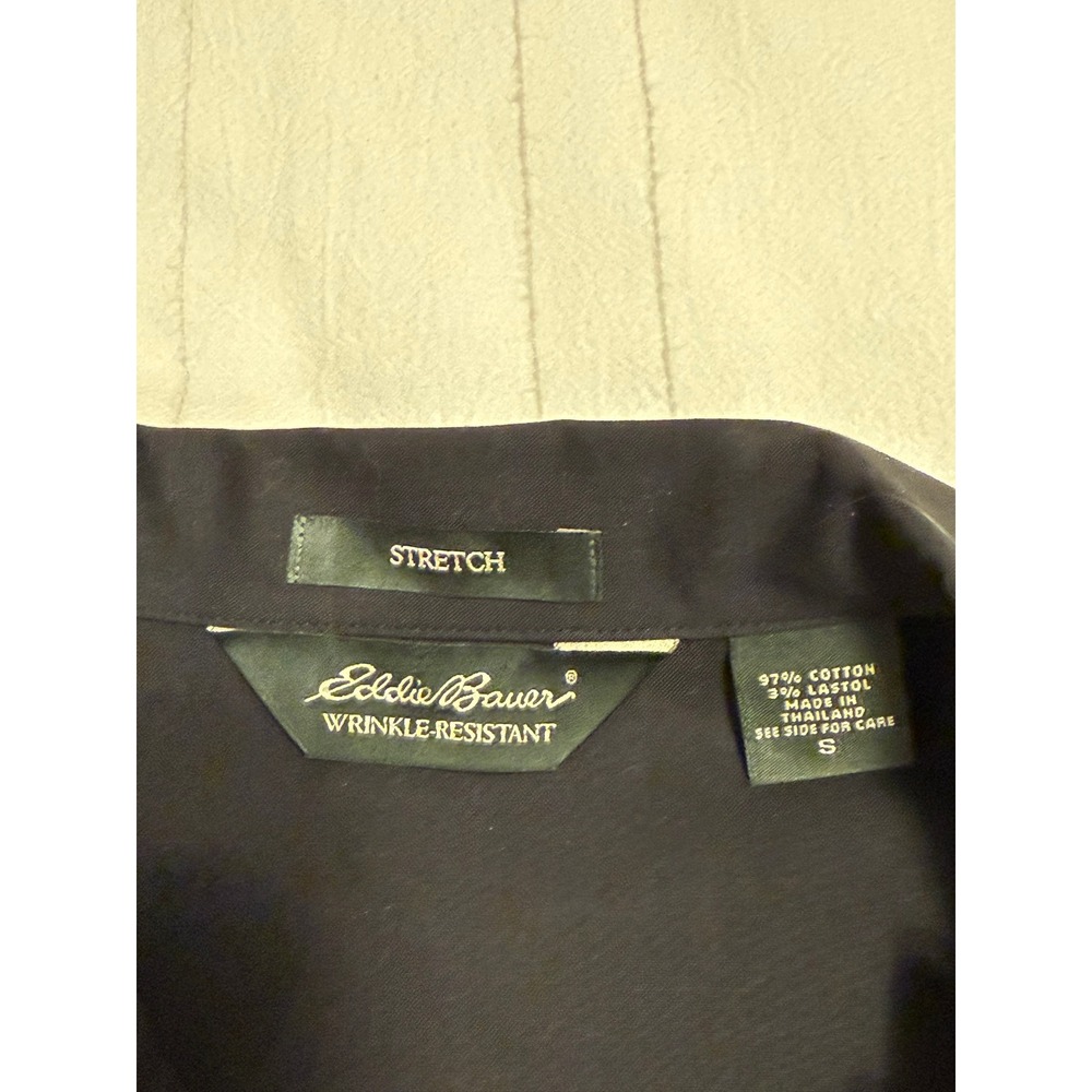 Eddie Bauer Black Button Up Blouse Women's S Wrinkle Resistant  3/4 Sleeve - Picture 3 of 7